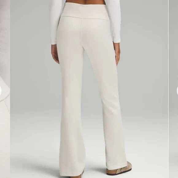 Lululemon Bone Brushed Softstreme Ribbed Zip Flared Pant | Size 8, 32.5” Inseam - Picture 2 of 6
